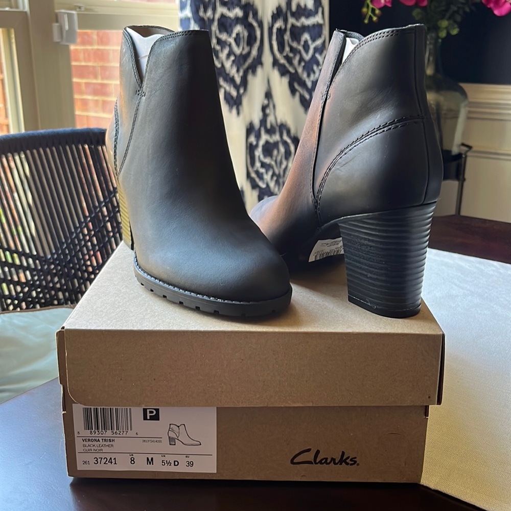 Clarks Black Leather Boot